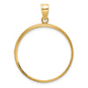 Gold Polished Diamond-cut Prong Coin Bezel Pendant