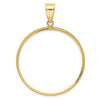 Gold Polished Diamond-cut Prong Coin Bezel Pendant
