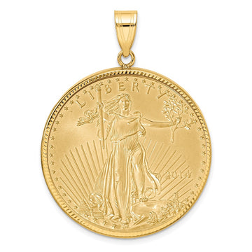 Gold Diamond-cut American Eagle Coin Bezels with Coins