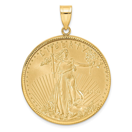 Gold Diamond-cut American Eagle Coin Bezels with Coins