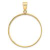 Gold Polished Diamond-cut Prong Coin Bezel Pendant