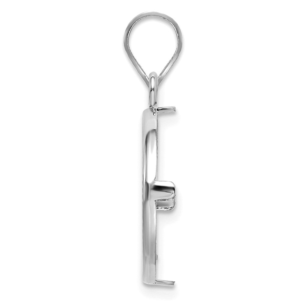 Gold Polished Diamond-cut Prong Coin Bezel Pendant