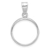 Gold Polished Diamond-cut Prong Coin Bezel Pendant