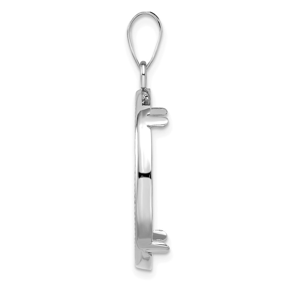 Gold Polished Diamond-cut Prong Coin Bezel Pendant