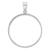 Wideband Distinguished Coin Jewelry 14k White Gold Polished and Diamond-cut 32.7mm Prong Coin Bezel Pendant