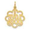 14k I LOVE DOGS In Scalloped Circle Charm