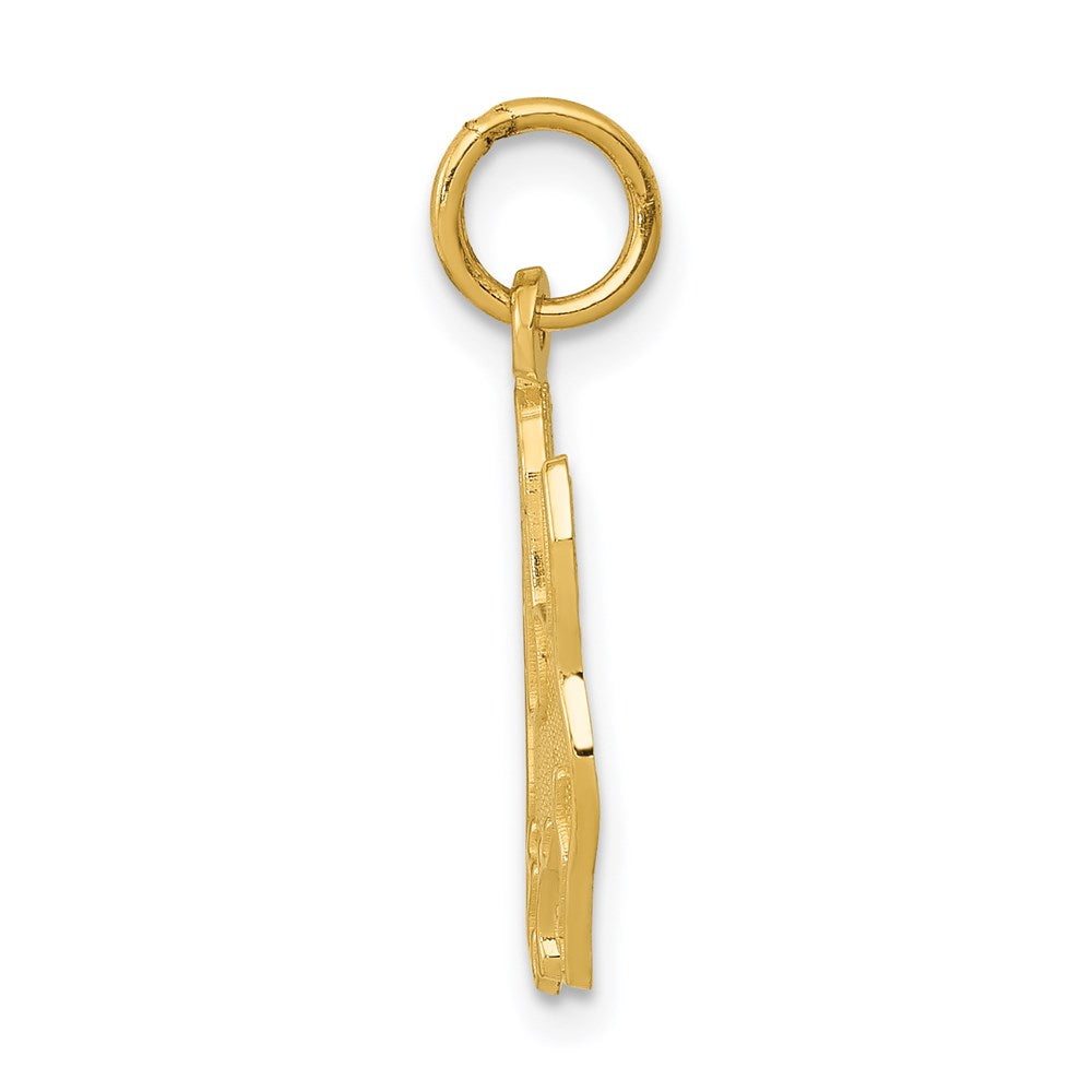 14k Textured Hound Dog Charm