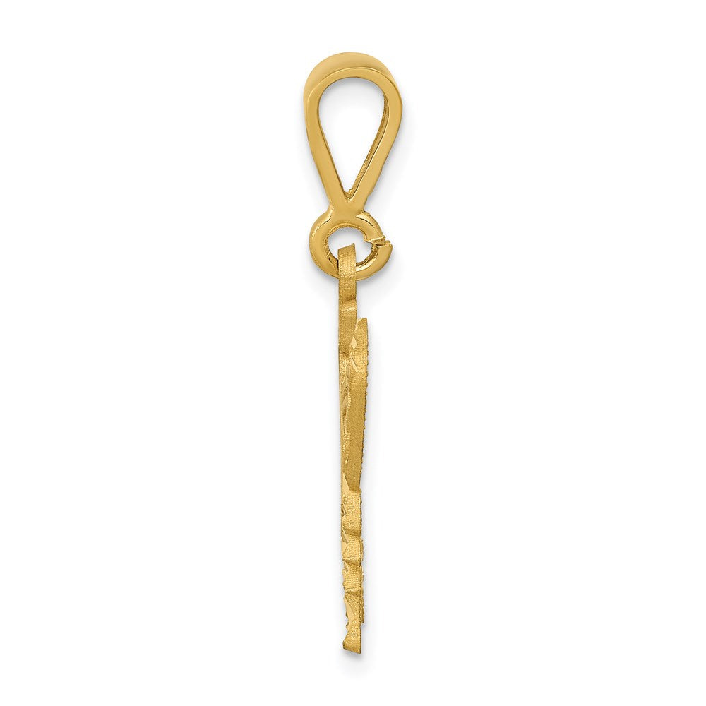 14k Diamond-cut Butterfly Charm