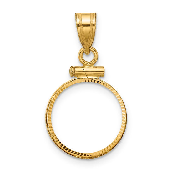 Diamond-Cut Screw Top Coin Bezel Pendant