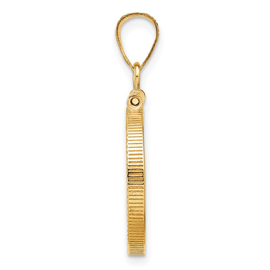Diamond-Cut Screw Top Coin Bezel Pendant