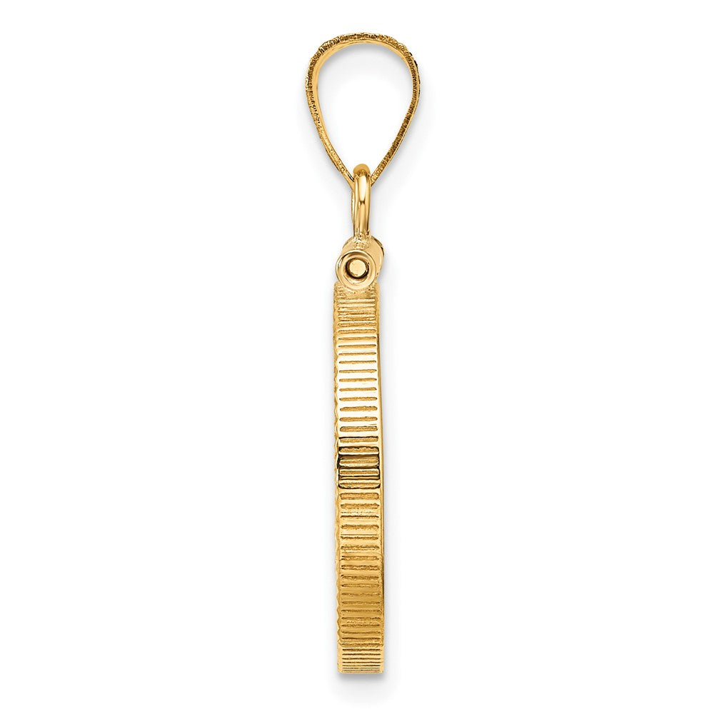 Diamond-Cut Screw Top Coin Bezel Pendant