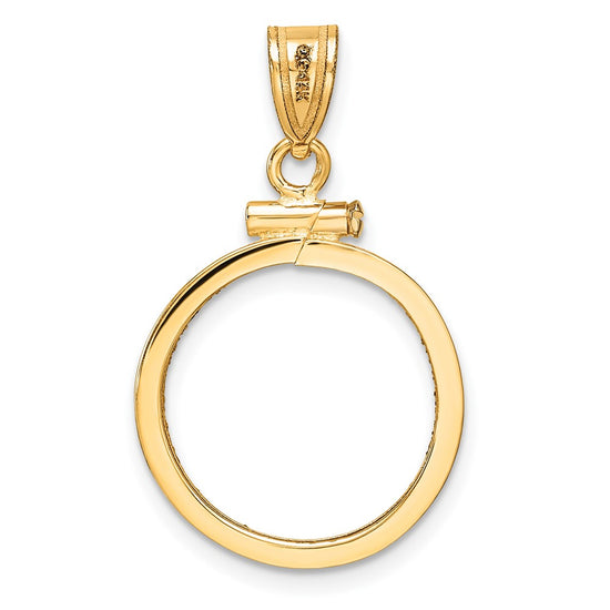 Diamond-Cut Screw Top Coin Bezel Pendant