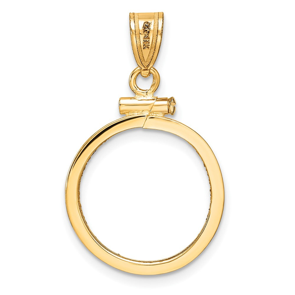 Diamond-Cut Screw Top Coin Bezel Pendant