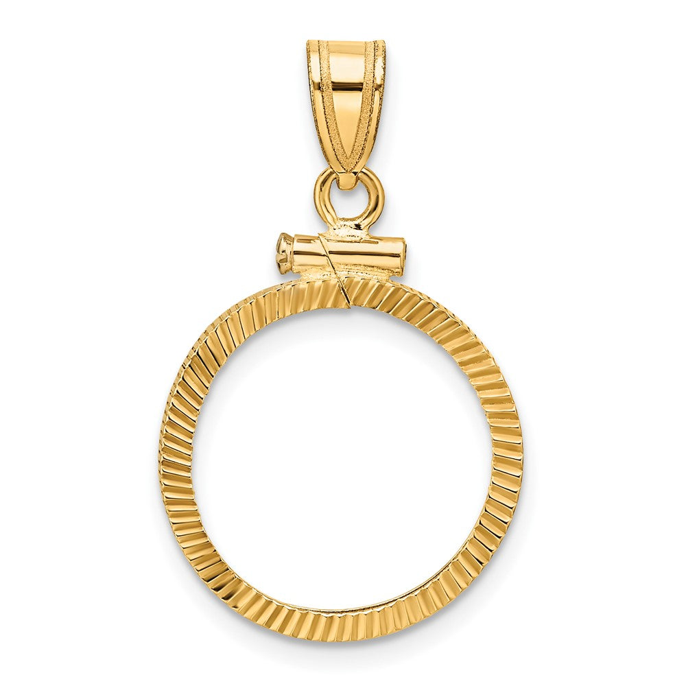 Diamond-Cut Screw Top Coin Bezel Pendant