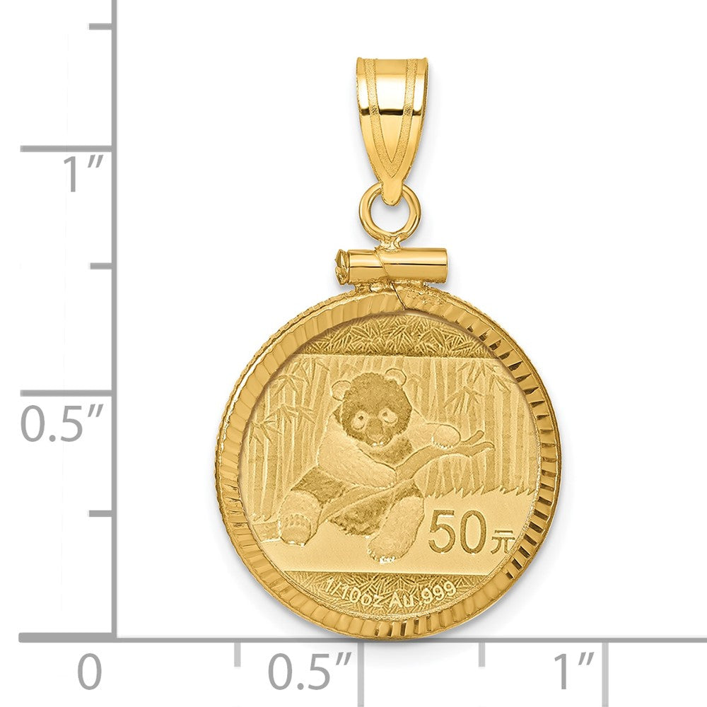 Diamond-cut Screw Top Coin Bezel Pendant with Coin
