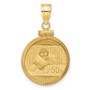 Diamond-cut Screw Top Coin Bezel Pendant with Coin
