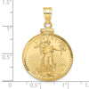 Diamond-cut Screw Top Coin Bezel Pendant with Coin