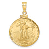 Diamond-cut Screw Top Coin Bezel Pendant with Coin