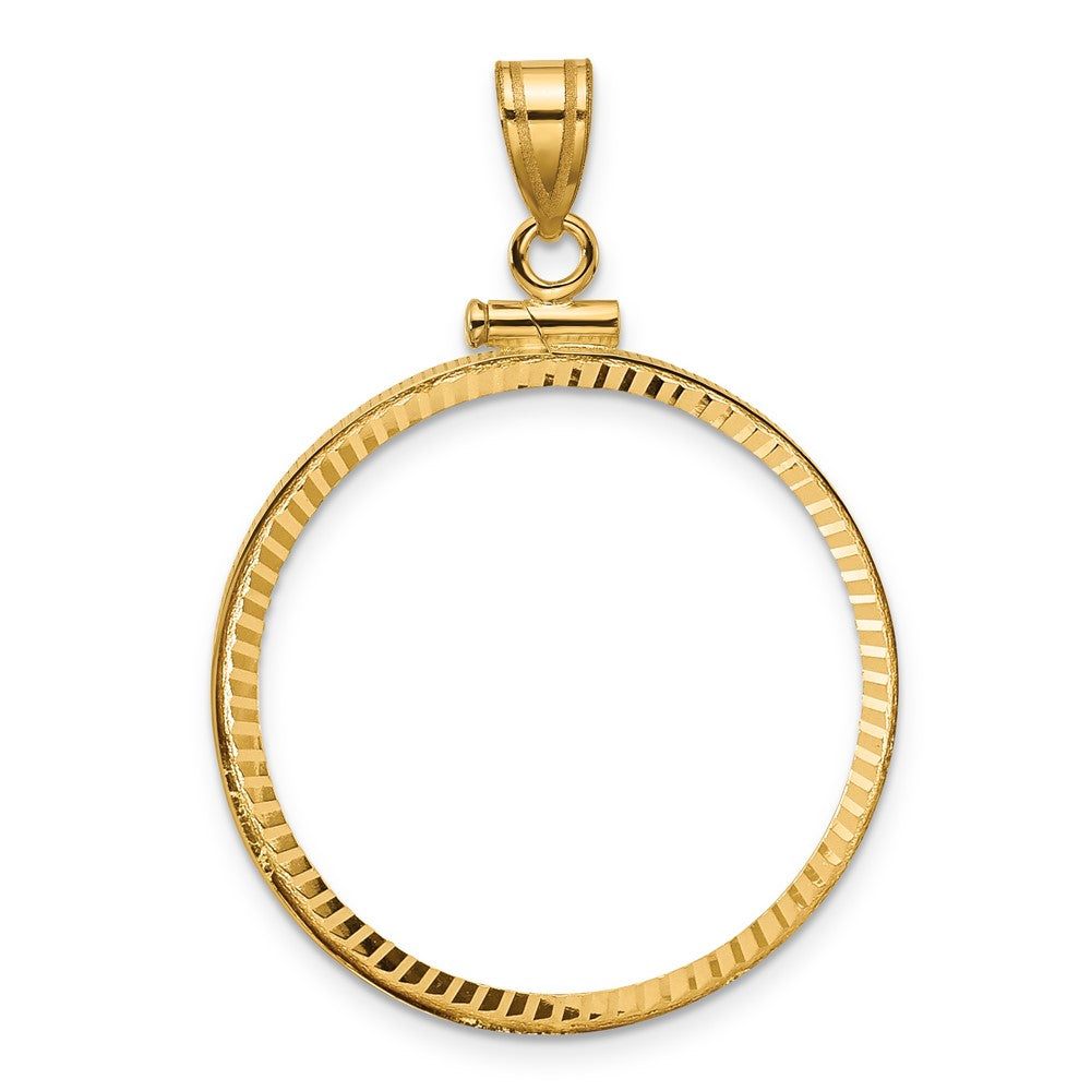 Diamond-Cut Screw Top Coin Bezel Pendant
