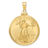 Diamond-cut Screw Top Coin Bezel Pendant with Coin