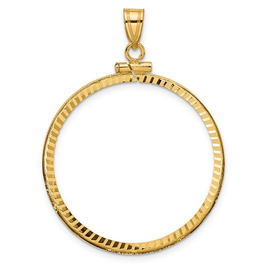 Diamond-Cut Screw Top Coin Bezel Pendant
