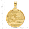 Diamond-cut Screw Top Coin Bezel Pendant with Coin