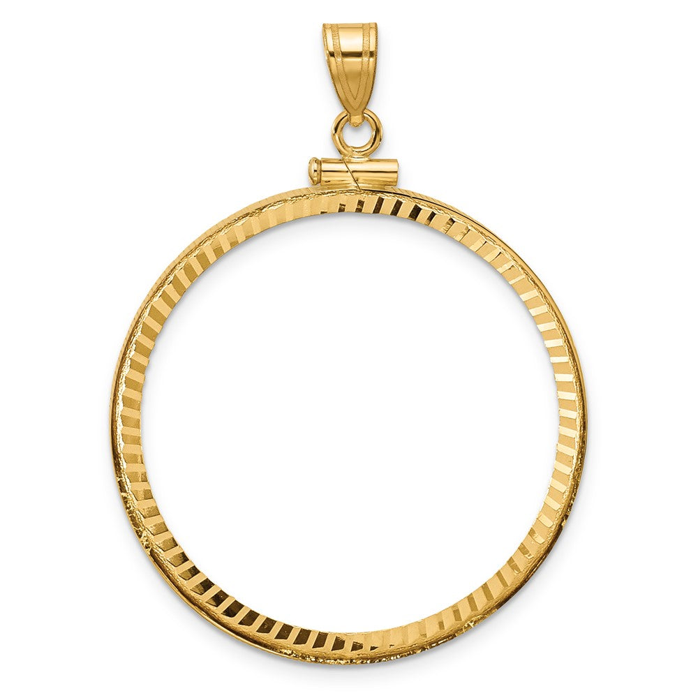 Diamond-Cut Screw Top Coin Bezel Pendant