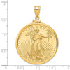 Diamond-cut Screw Top Coin Bezel Pendant with Coin