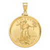 Diamond-cut Screw Top Coin Bezel Pendant with Coin