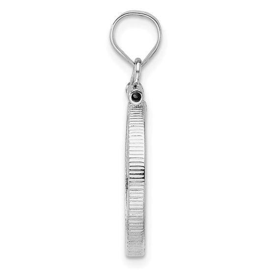 Diamond-Cut Screw Top Coin Bezel Pendant