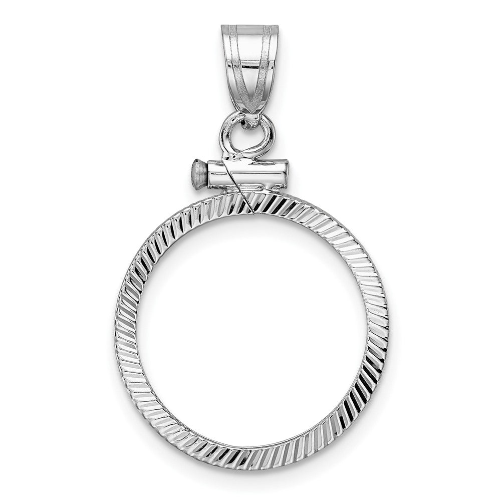 Diamond-Cut Screw Top Coin Bezel Pendant