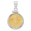 Diamond-cut Screw Top Coin Bezel Pendant with Coin