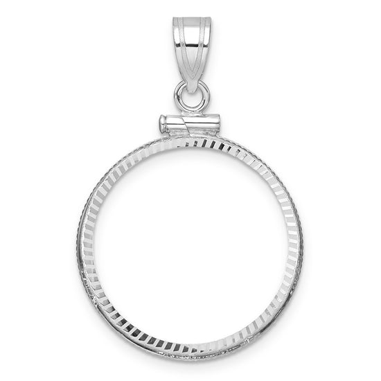 Diamond-Cut Screw Top Coin Bezel Pendant