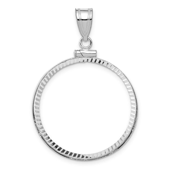 Diamond-Cut Screw Top Coin Bezel Pendant