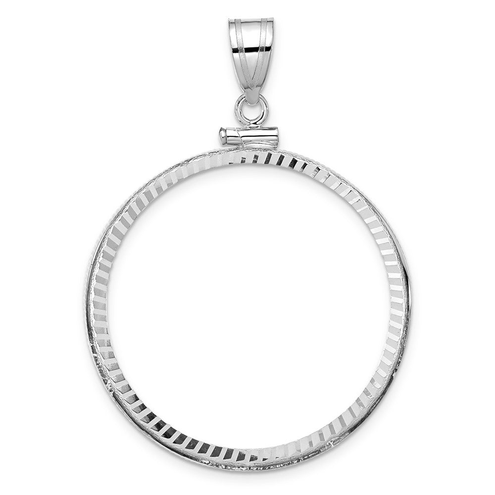 Diamond-Cut Screw Top Coin Bezel Pendant