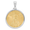 Diamond-cut Screw Top Coin Bezel Pendant with Coin