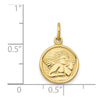 14k Polished Angel Round Charm
