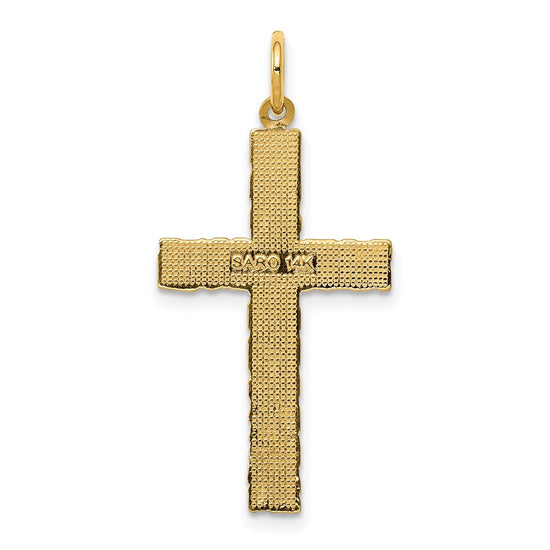 14k Nugget Style Cross Pendant