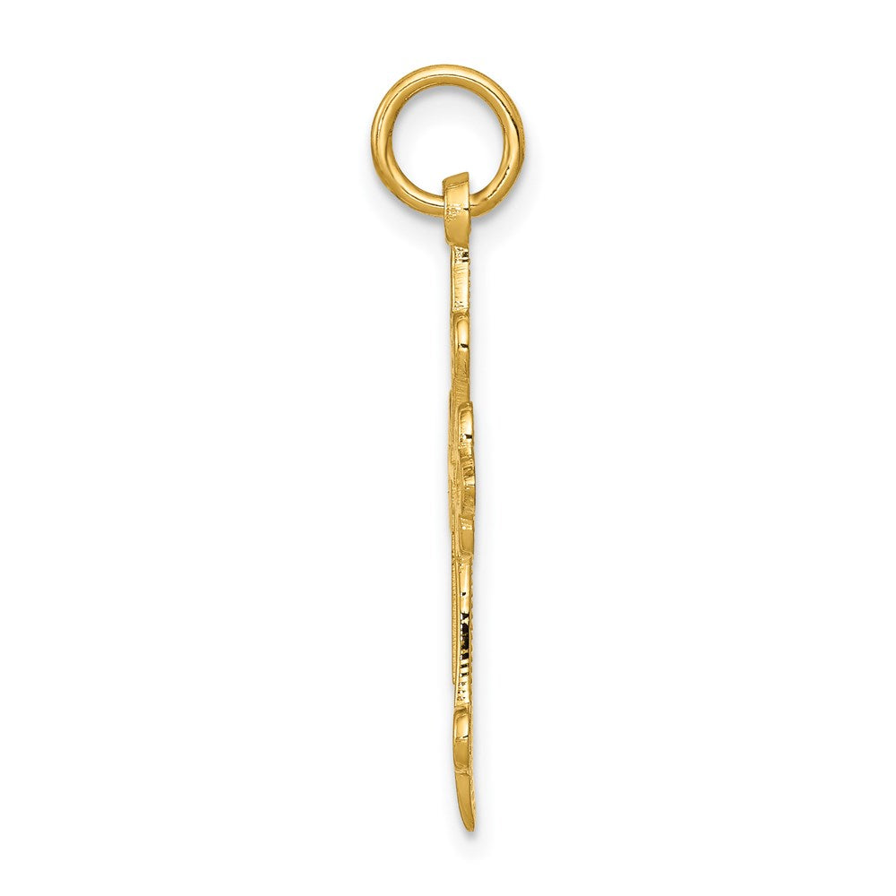 Gold Polished Fleur de lis Cross Pendants