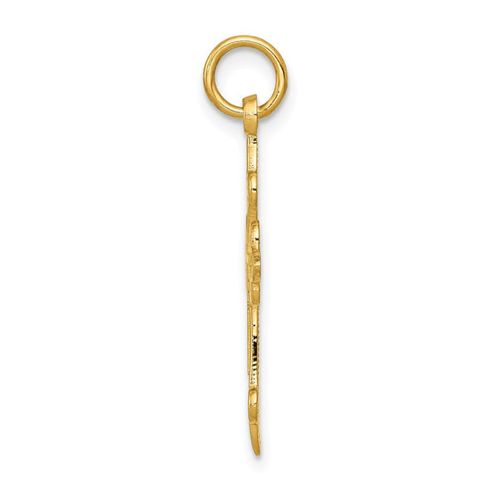 Gold Polished Fleur de lis Cross Pendants