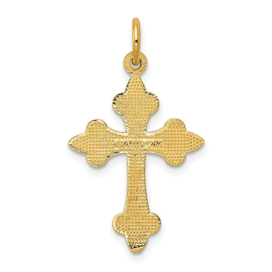 Gold Polished Fleur de lis Cross Pendants