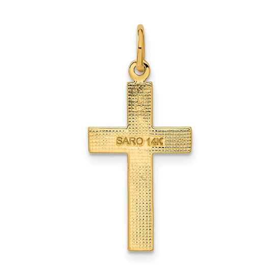 Gold Diamond-Cut Center Latin Cross Pendant