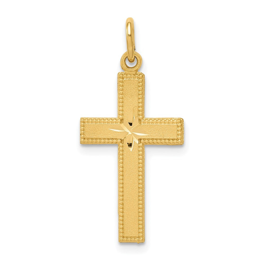 Gold Diamond-Cut Center Latin Cross Pendant