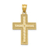 14k Greek Key Filigree Cross Pendant