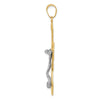 14k Two-tone Large Diamond-cut Crucifix Pendant