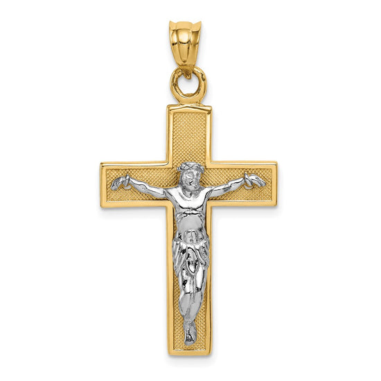 14k Two-tone Crucifix Pendant