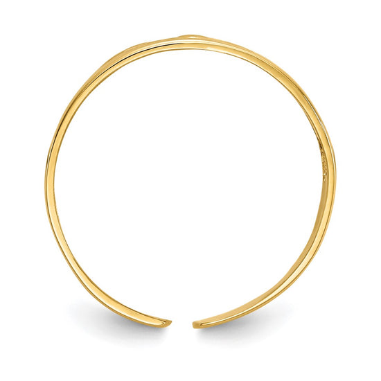 Gold Polished Flower Toe Ring