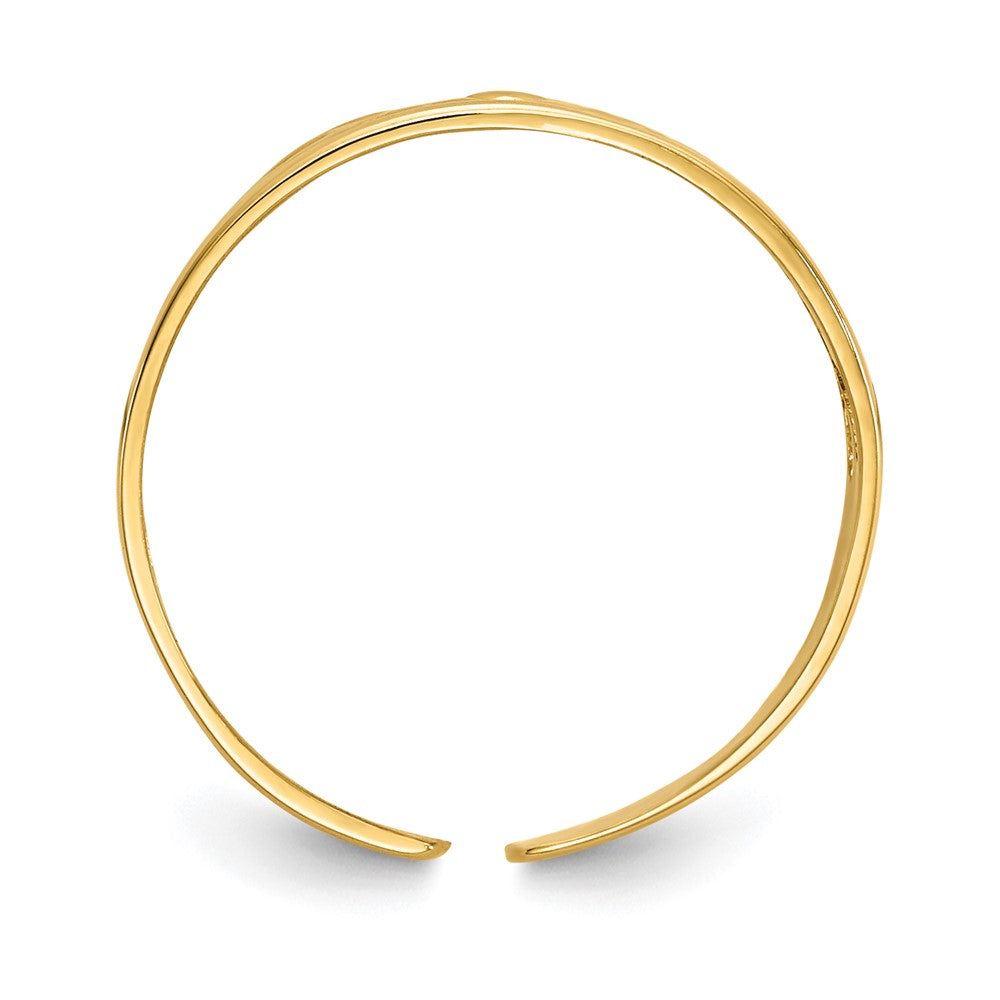 Gold Polished Flower Toe Ring