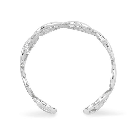 14k White Gold Scroll Toe Ring