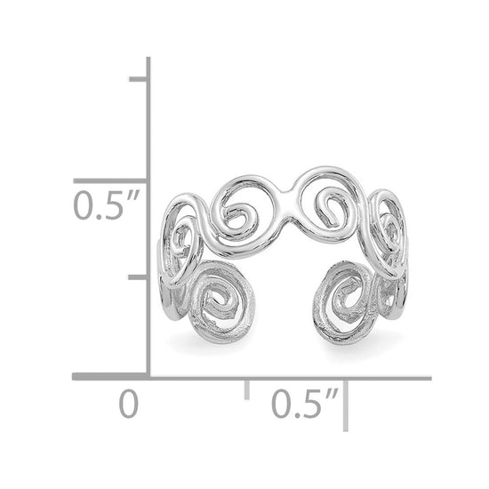 Gold Polished Swirl Toe Rings